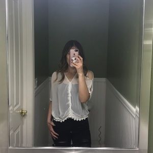 White blouse/swim cover up